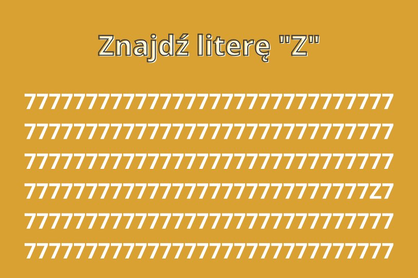 Test na spostrzegawczość, który sprawia wielu problem. Masz 5 sekund, by znaleźć "Z". Czas start!	