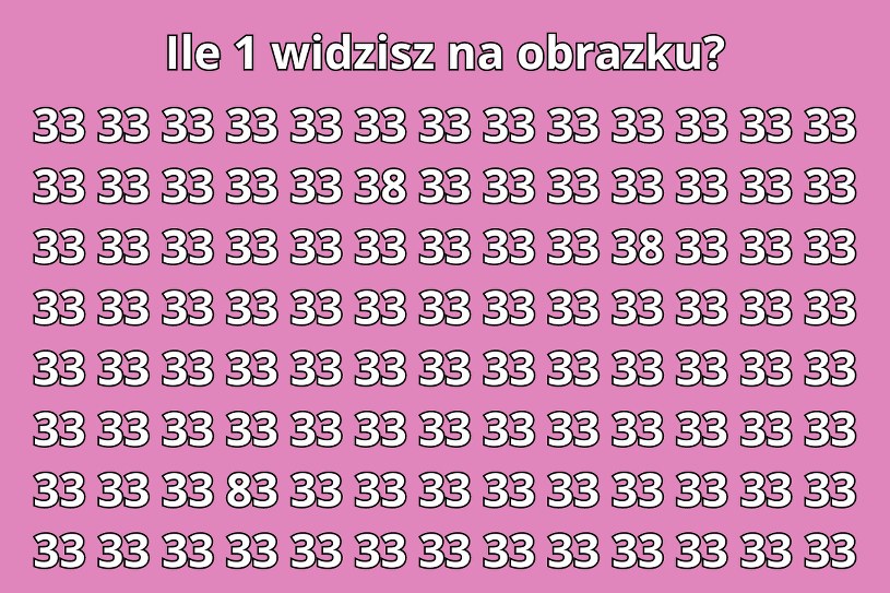 Test na spostrzegawczość: Tylko osoby o sokolim wzroku znajdą wszystkie "8"