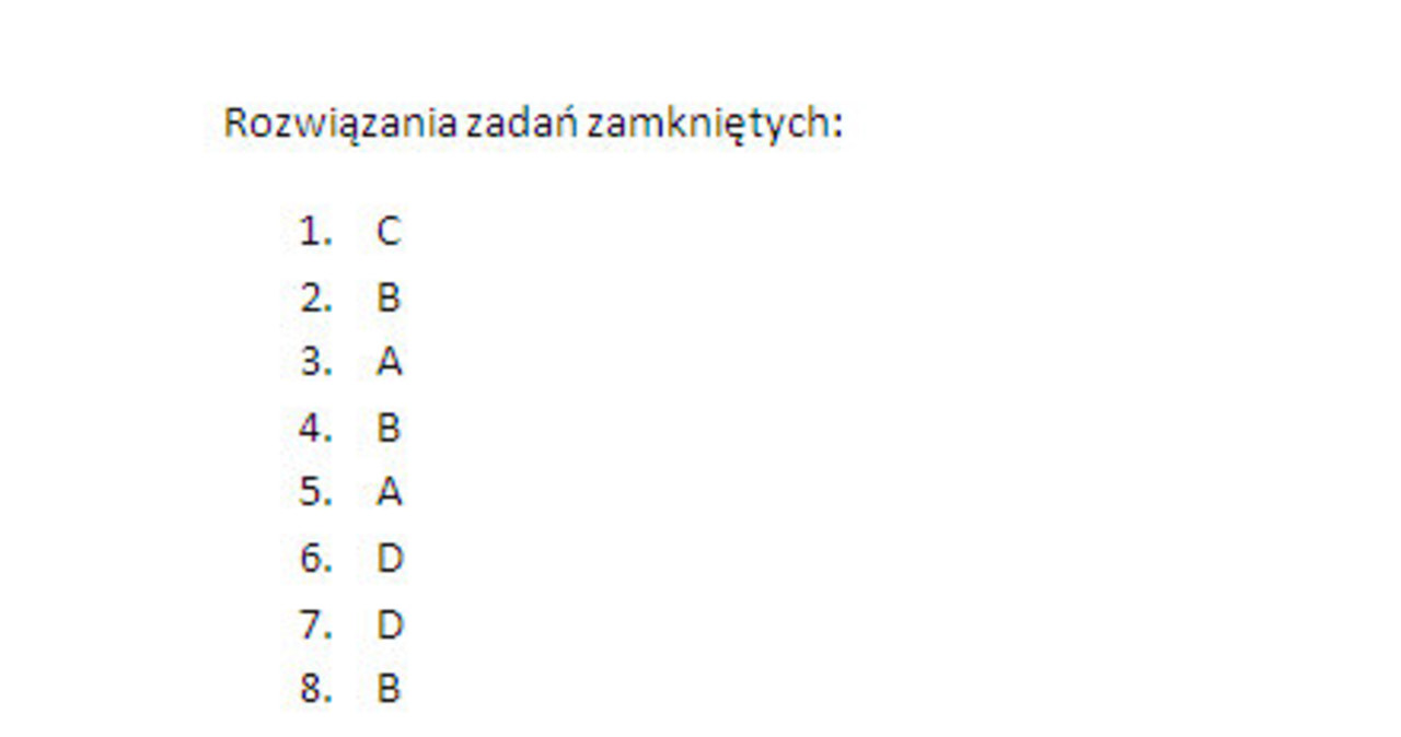 Test z matematyki - zobacz przykładowe rozwiązanie 