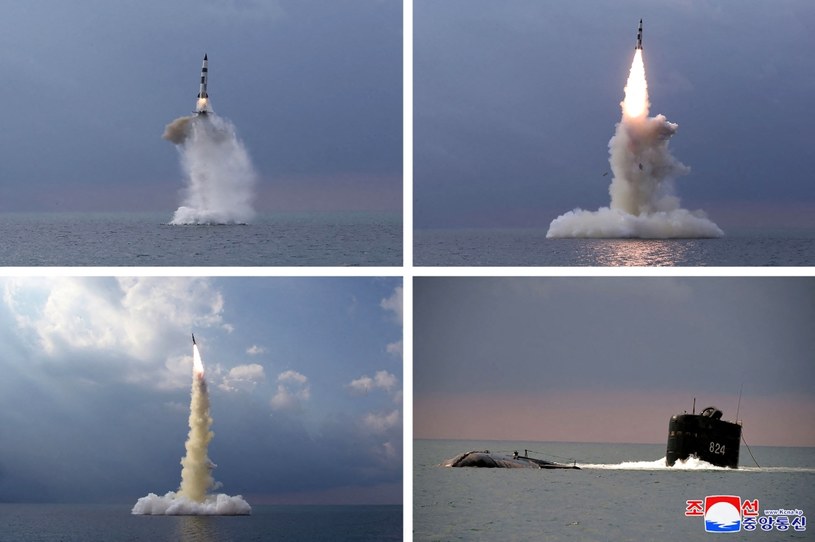 Testy pocisku SLBM Korei Północnej. /STR / KCNA / VIA KNS / AFP / AFP /AFP