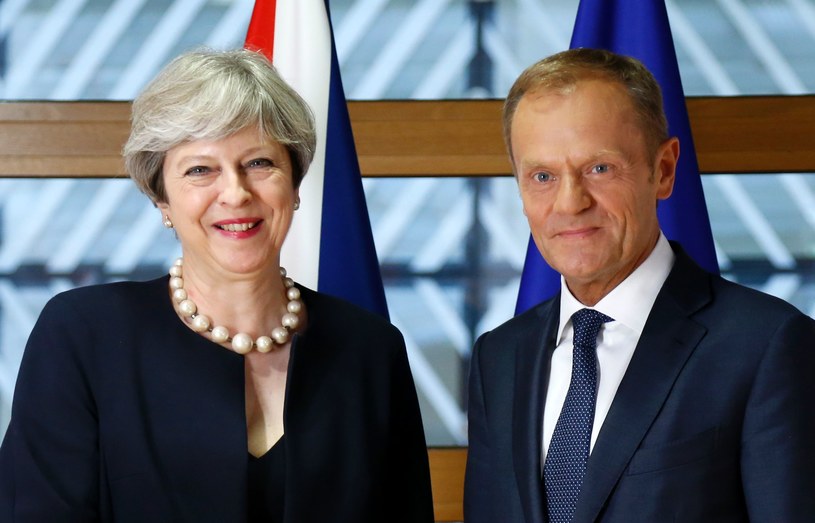 Theresa May i Donald Tusk /AFP