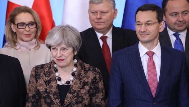 Theresa May i Mateusz Morawiecki /Rafał Guz /PAP