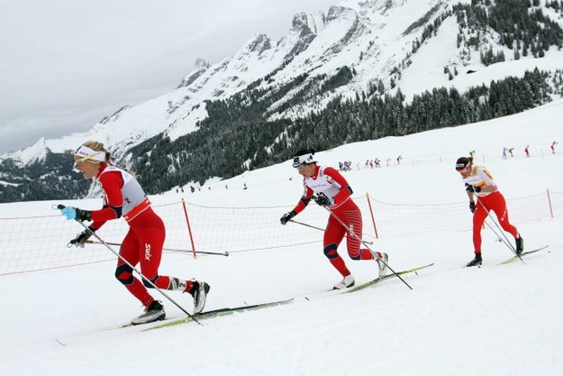 Therese Johaug, Marit Bjoergen, Justyna Kowalczyk /Eddy Lemaistre /PAP/EPA