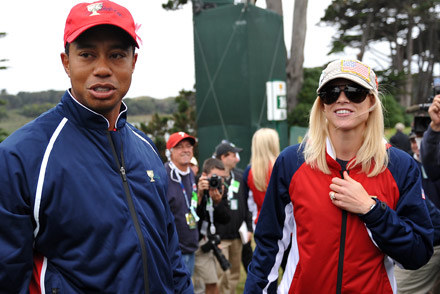 Tiger Woods i jego żona  Elin Nordegren /AFP