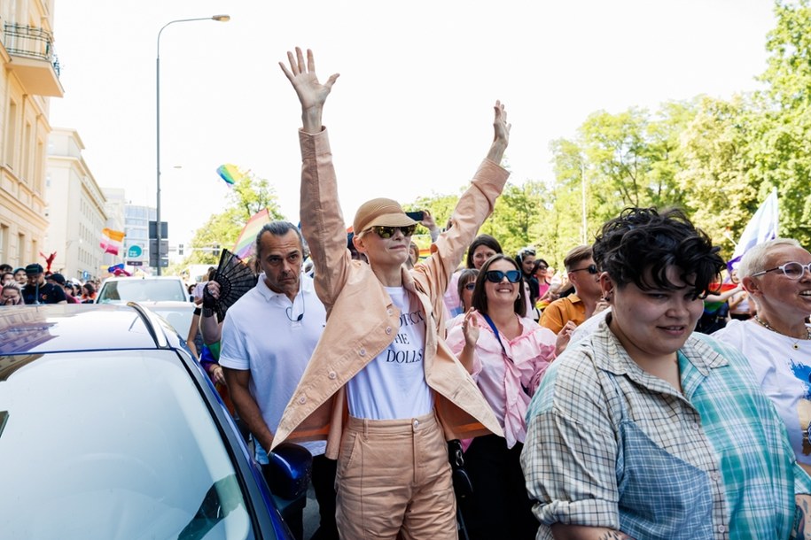 Tilda Swinton na Marszu Równości w Poznaniu /Marek Zakrzewski /PAP