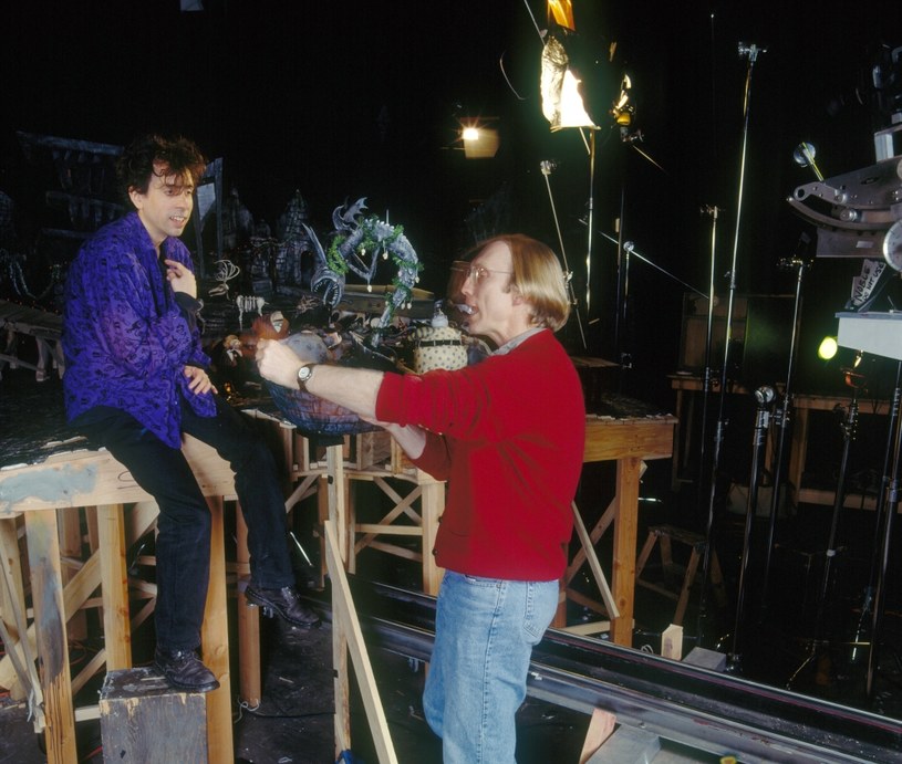 Tim Burton and Henry Selick on set "Halloween cities" /Sunset Boulevard/Contributor/Getty Images