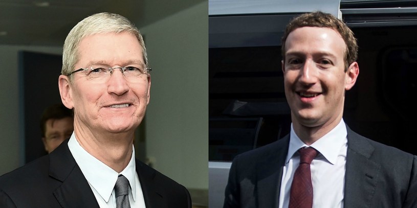 Tim Cook i Mark Zuckerberg /AFP