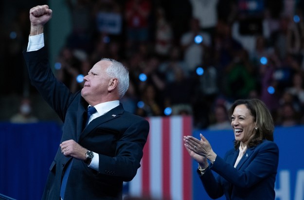 Tim Walz i Kamala Harris /DAVID MUSE /PAP/EPA