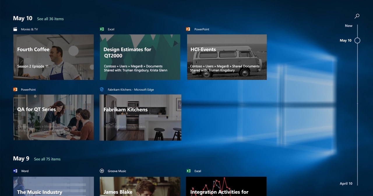 Timeline w Windows 10 /materiały prasowe