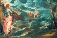 Tintoretto, Chrystus stąpający po jeziorze, ok. 1575-80 /Encyklopedia Internautica