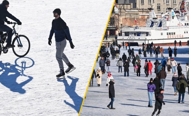Tłumy na zamarzniętej Motławie w Gdańsku. "To śmiertelnie niebezpieczne" [NAGRANIE]