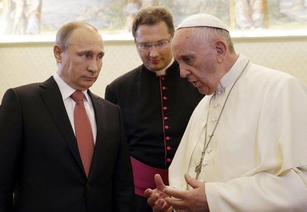 To było drugie spotkanie Putina z Franciszkiem. Pierwszy raz widzieli się w listopadzie 2013 roku /GREGORIO BORGIA /PAP/EPA