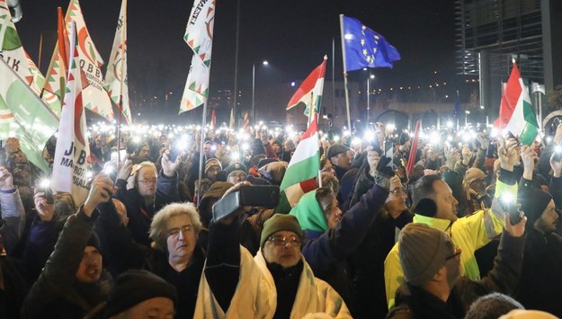 To już piąty protest od środy /Balazs Mohai HUNGARY OUT /PAP/EPA