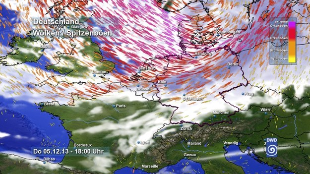 To mapa pogody niemieckich służb meteorologicznych /DWD /PAP/EPA
