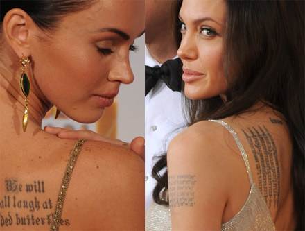 To Megan Fox (L) wystraszyła Jennifer Aniston, nie Angelina Jolie (P) /AFP