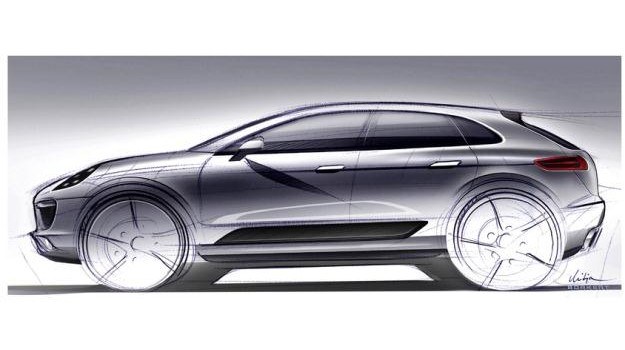 To na razie jedyna oficjalna grafika przedstawiająca nowy model SUV-a Porsche, czyli Macana. Jego linie będą bardziej dynamiczne niż odpowiednika w gamie Audi - Q5. /Porsche