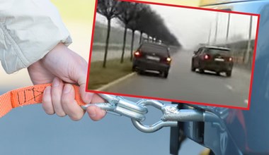 To najgorsze holowanie, jakie widzieliście. Auto uciekło mu prosto w drzewa