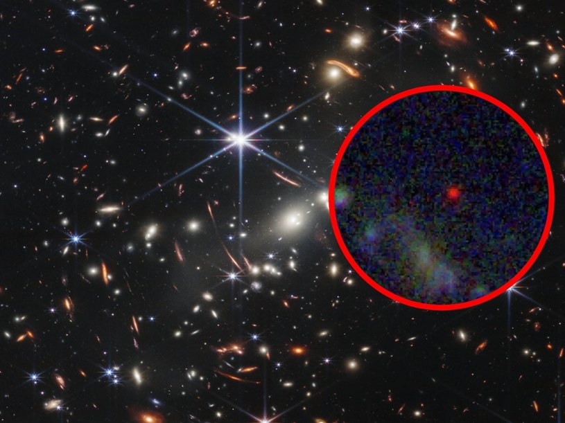 To najstarsza i najdalsza zaobserwowana galaktyka /Naidu et al, P. Oesch, T. Treu, GLASS-JWST, NASA/CSA/ESA/STScI /NASA