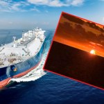 To nie zachód słońca, a płonący rosyjski gazowiec na Morzu Śródziemnym