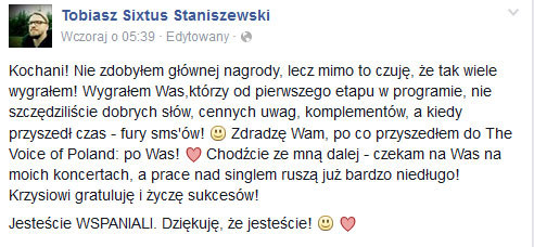 Tobiasz Staniszewski na Facebooku /