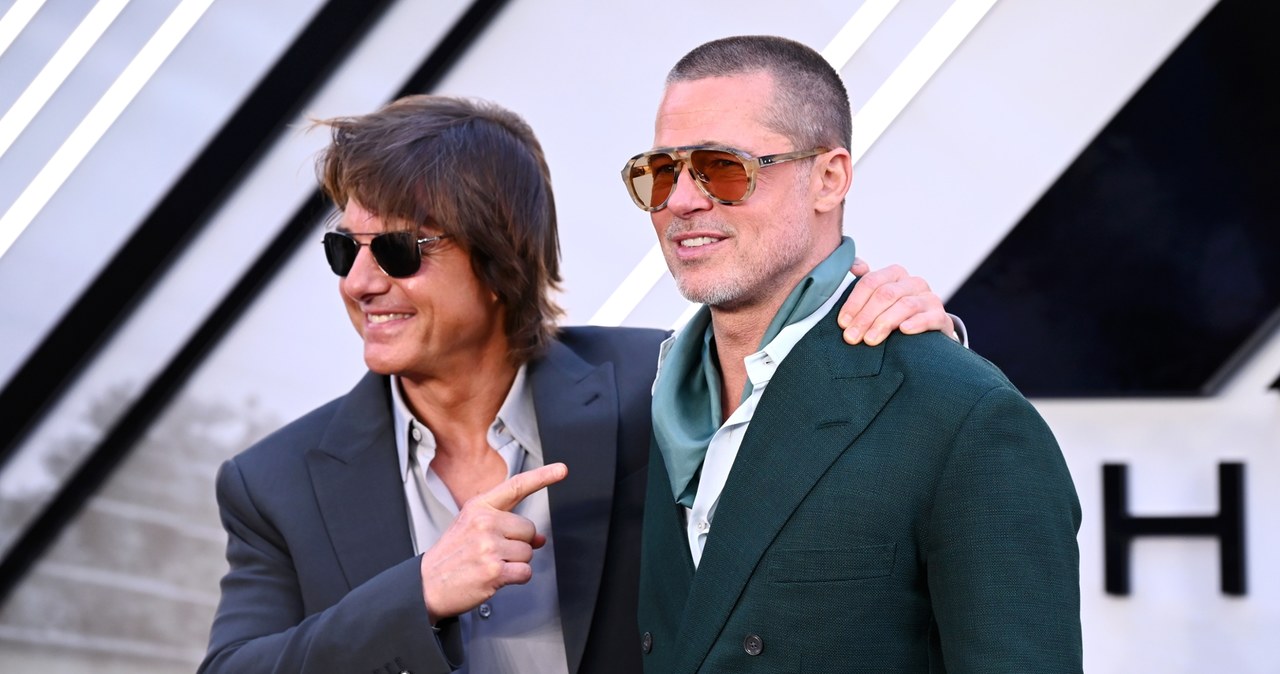 Tom Cruise i Brad Pitt podczas europejskiej premiery filmu "F1" / Joe Maher / Stringer /Getty Images