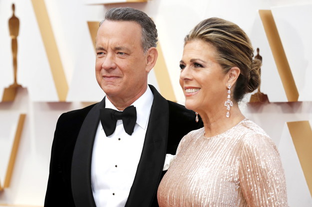 Tom Hanks i Rita Wilson przed ceremonią rozdania Oscarów /DAVID SWANSON /PAP/EPA