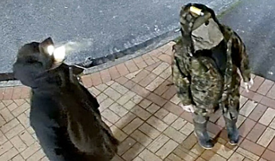 Tom Phillips z jednym z dzieci nagrany przez kamery monitoringu podczas jednego z napadów, 27 sierpnia /HANDOUT/AFP/East News /East News