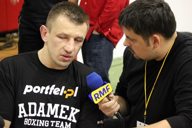 Tomasz Adamek z korespondentem RMF FM /Paweł Żuchowski /Archiwum RMF FM