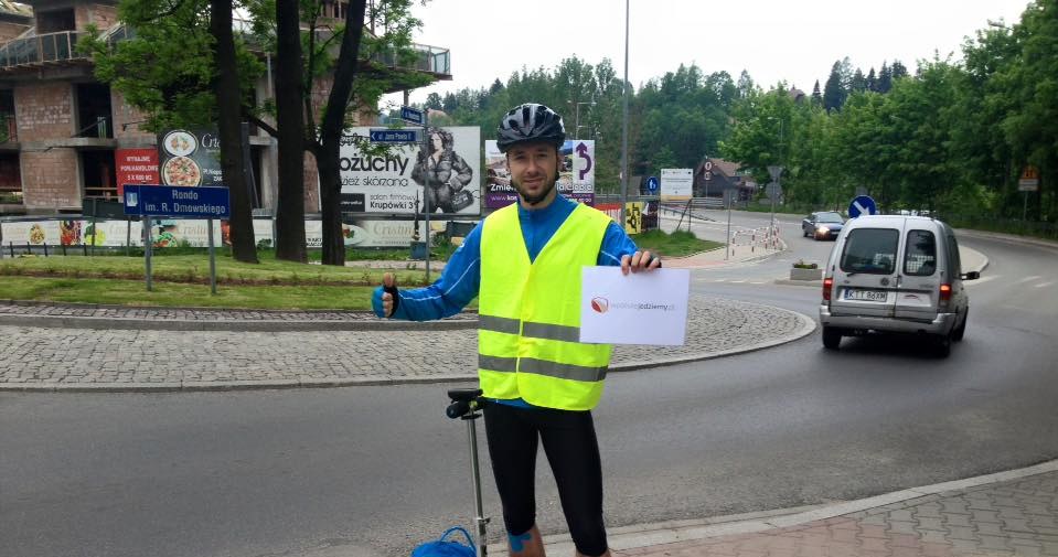 Tomasz Banach i jego wyczynowa "scooternoga" /facebook.com/scooternoga /archiwum prywatne