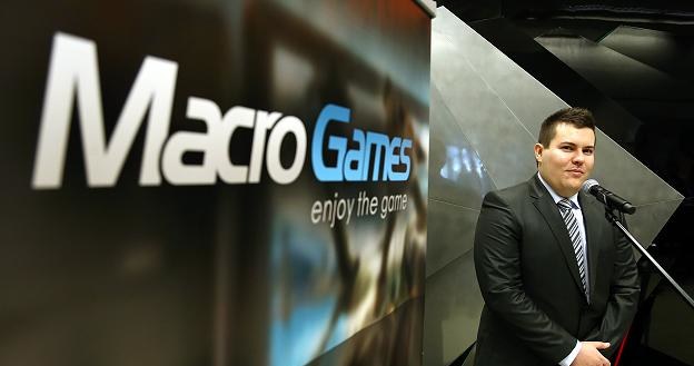 Tomasz Kurek, prezes Macro Games, podczas debiutu na NewConnect /PAP