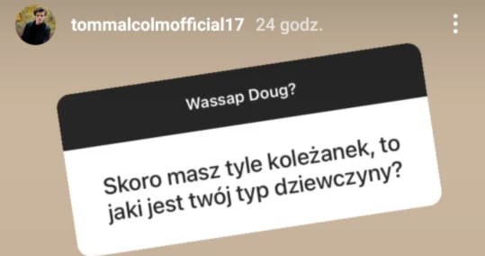 Tomasz Malcolm odpowiada na pytania obserwatorów https://www.instagram.com/tommalcolmofficial17/ /Instagram