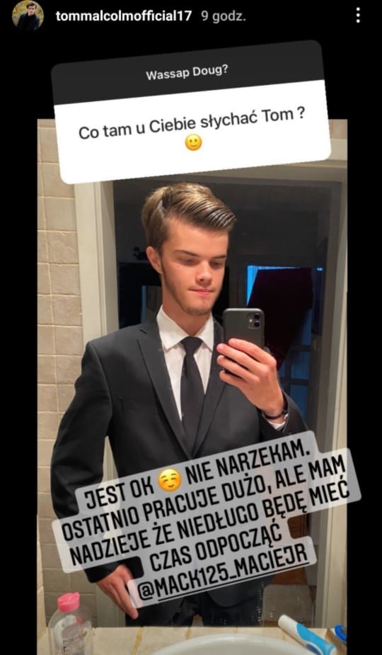 Tomasz Malcolm odpowiada na pytania obserwatorów https://www.instagram.com/tommalcolmofficial17/ /Instagram