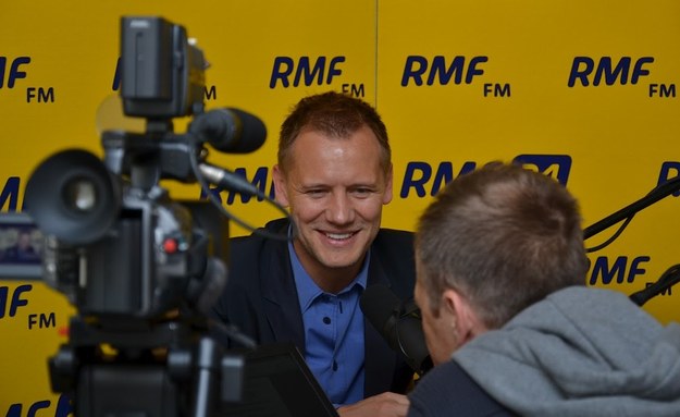 Tomasz Rząsa i Konrad Piasecki w studiu RMF FM w Hyacie &nbsp; /Michał Dukaczewski /RMF FM