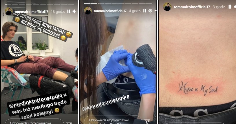 Tomek Malcolm pokazał relację z powstawiania tatuażu, fot. https://www.instagram.com/tommalcolmofficial17/ /Instagram