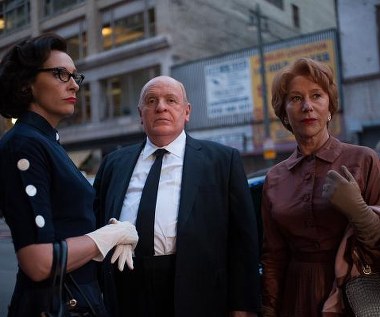 Toni Collette, Anthony Hopkins i Helen Mirren w scenie z filmu "Hitchcock"