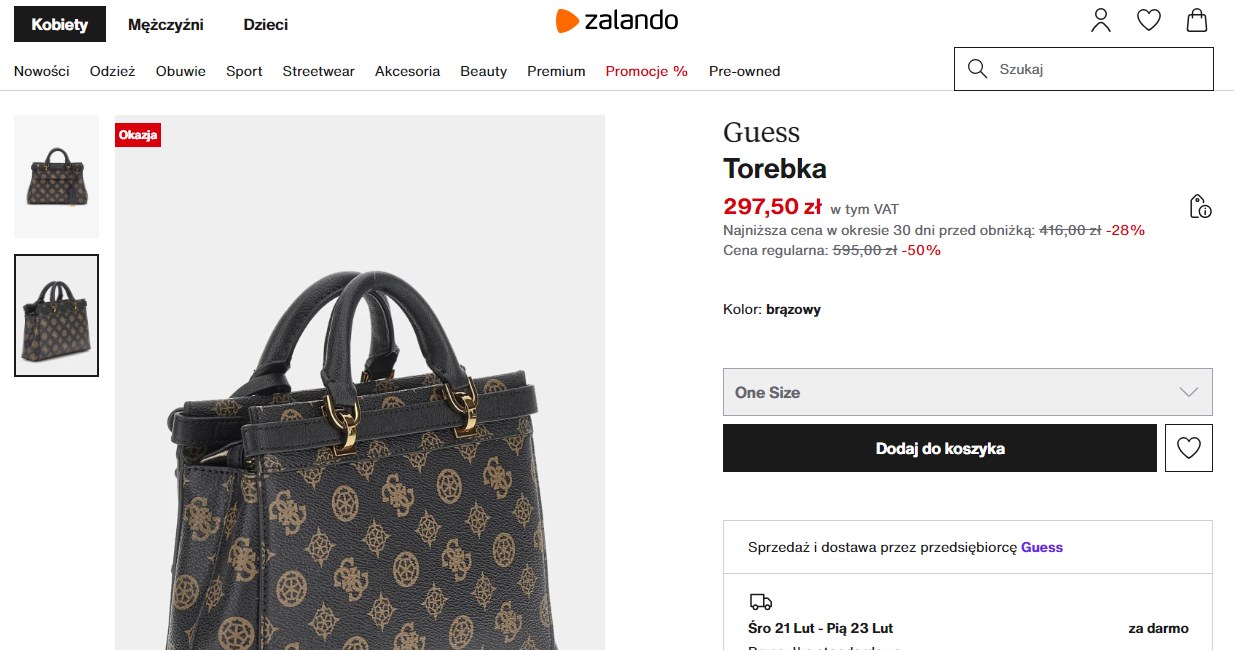 Torebka Guess 50% taniej! /Zalando /INTERIA.PL