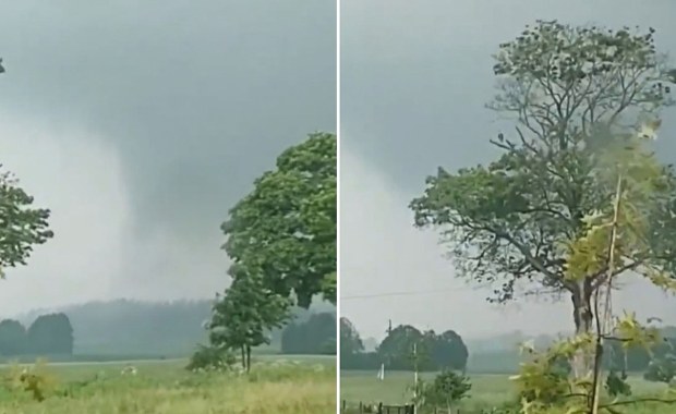 Tornado pędziło przez wieś Cudnochy. Nagranie trafiło do sieci