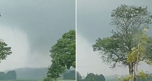 Tornado pędziło przez wieś Cudnochy. Nagranie trafiło do sieci