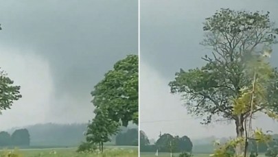 Tornado pędziło przez wieś Cudnochy. Nagranie trafiło do sieci