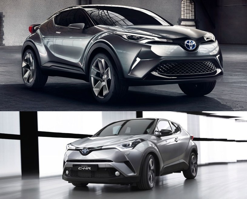 Toyota C-HR w wersji prototypowej i seryjnej /Informacja prasowa