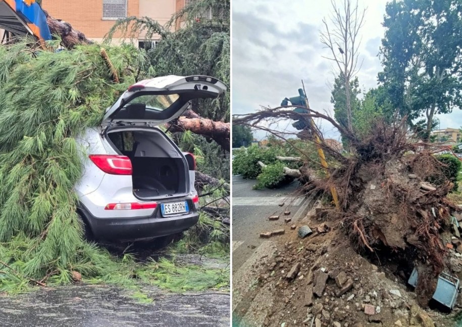 Trąba powietrzna przeszła przez Rzym, fot. X/Juan Ayoroa /