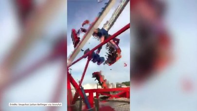 Tragedia w wesołym miasteczku. Urwało się ramię huśtawki, wyrzucając pasażerów w powietrze