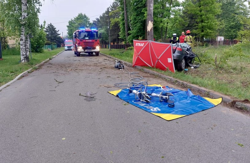 Tragiczny wypadek audi /PSP Gliwice /materiały prasowe