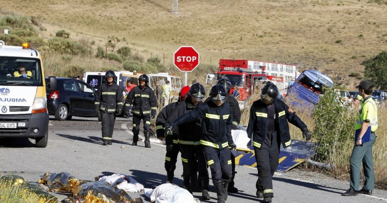 Tragiczny wypadek autokaru w Hiszpanii. Zginęło dziewięć osób