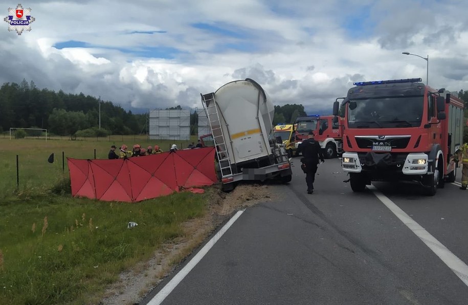 Tragiczny wypadek DW 812 /Policja Lubelska /Policja