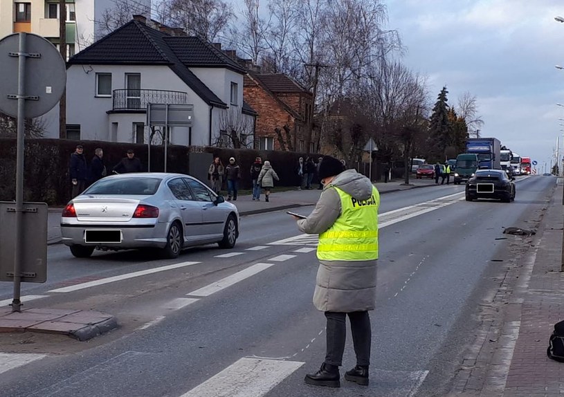 Tragiczny wypadek na pasach /KPP WIeluń /materiały prasowe