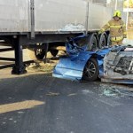 Tragiczny wypadek w Chyżnem. Auto wbiło się pod ciężarówkę, nie żyje młoda kobieta