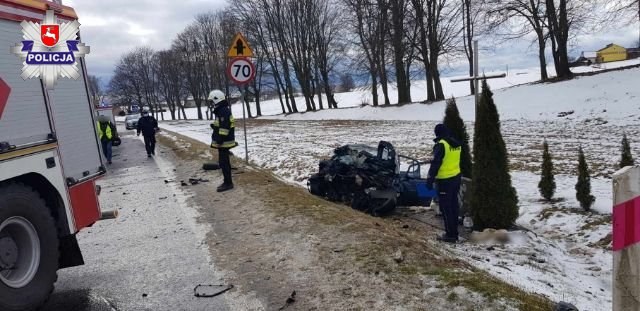 Tragiczny wypadek w woj. lubelskim /KWP w Lublinie /Materiały prasowe