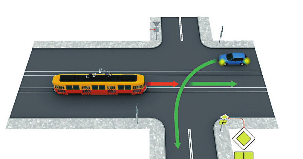 tramwaj na skrzyżowaniu /Motor