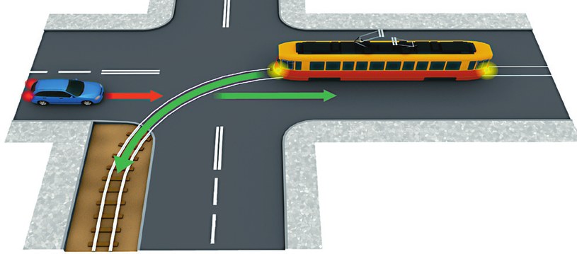 tramwaj na skrzyżowaniu /Motor